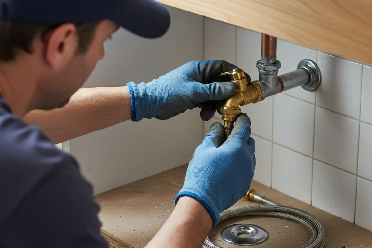 Shutoff valve and fitting work during Emergency Plumbing in Victor